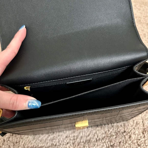 JW PEI Mini Flap Black Croc Crossbody - Picture 10 of 14